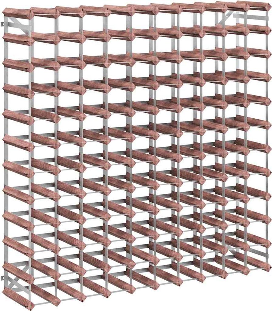 vidaXL Weinregal für 120 Flaschen Braun Massivholz Kiefer
