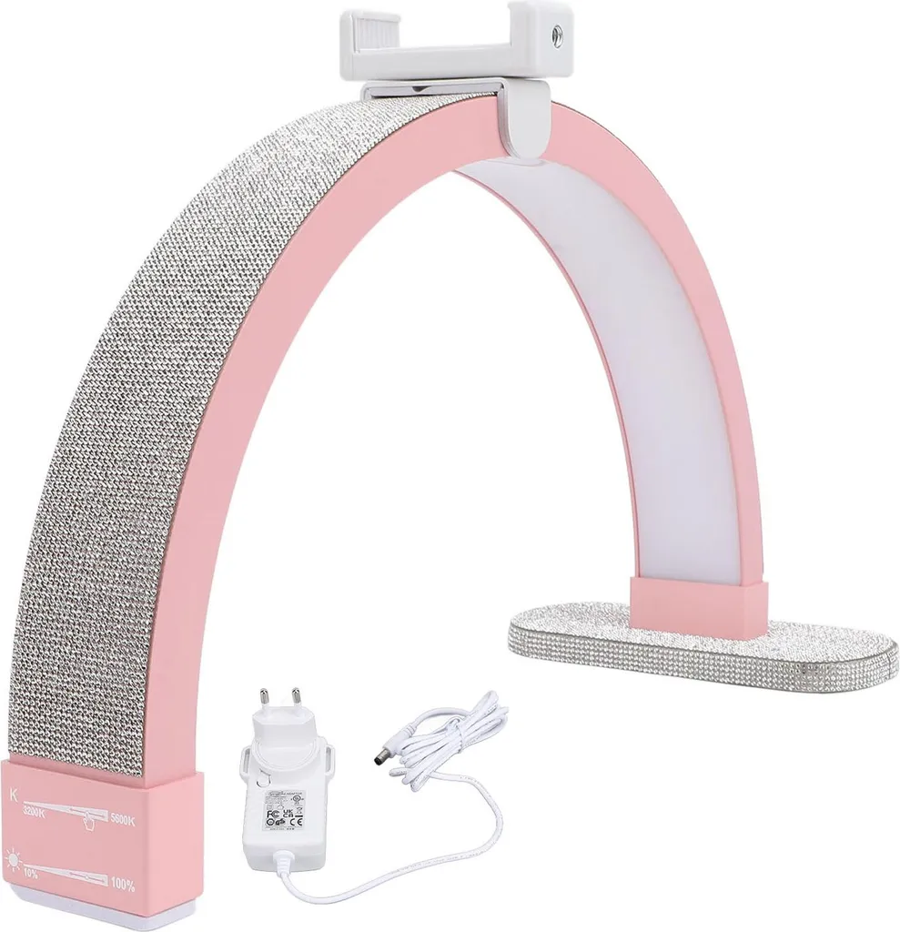 Lampe pour Extension de Cils et Contenu Vidéo avec Support de Mobile