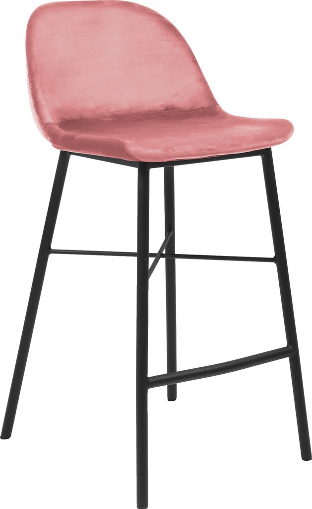 Kick Collection Barhocker Jeff - Rosa - 80% samt, 20% 100% Metall - Erhältlich in vielen Farben