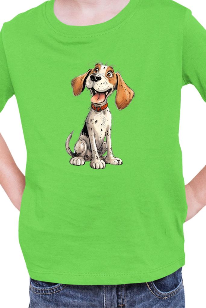 Kinder T-Shirt Funny Dogs Breeds Beagle Dog Breed 010, 9-11 Jahr - 140 / Lime