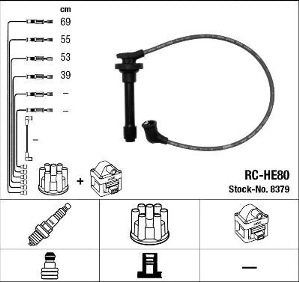 Stop aux ratés moteur : Kit câbles d'allumage NGK 8379 pour Accord V