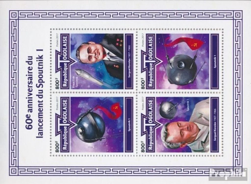 Briefmarken Togo 2017 Mi 8770-8773 Kleinbogen (kompl. Produktbild 