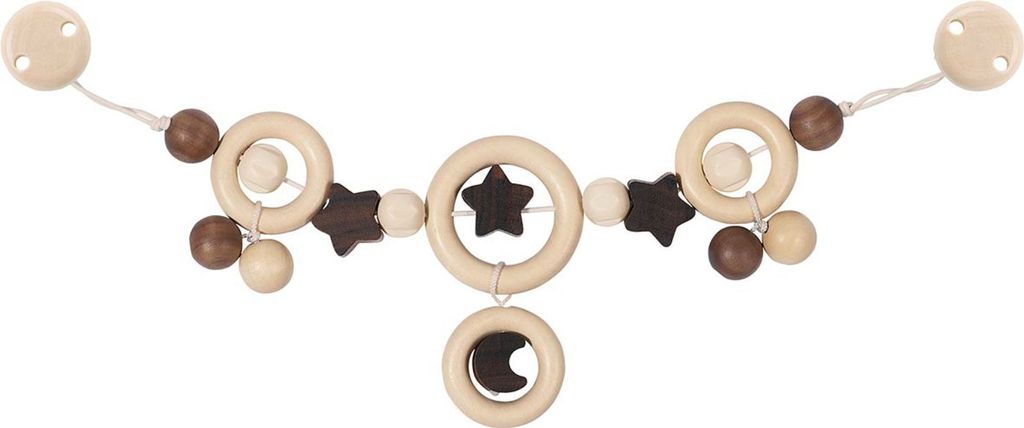Goki Kinderwagenkette Mond und Sterne mit Clips, Produktbild 