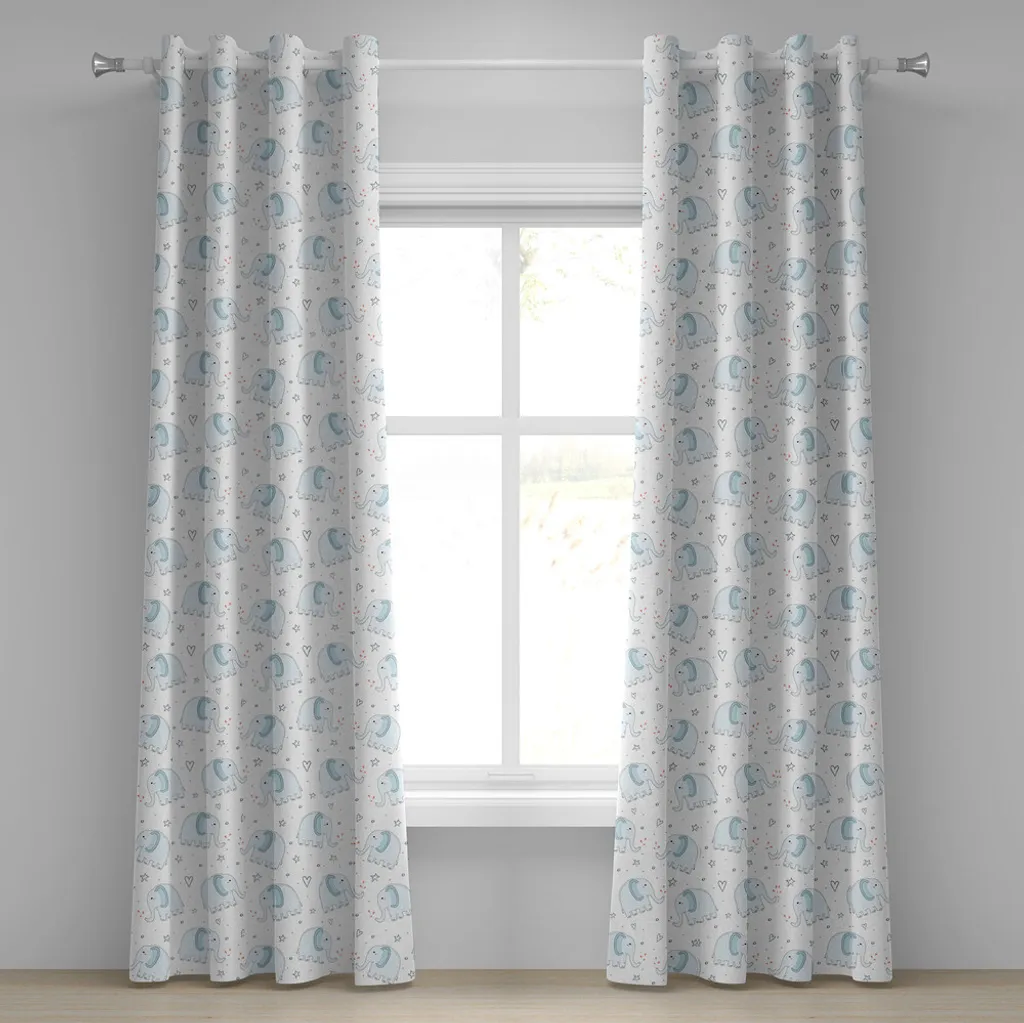 Tende Decorative ABAKUHAUS Elefanti 280x245cm - Stile Contemporaneo