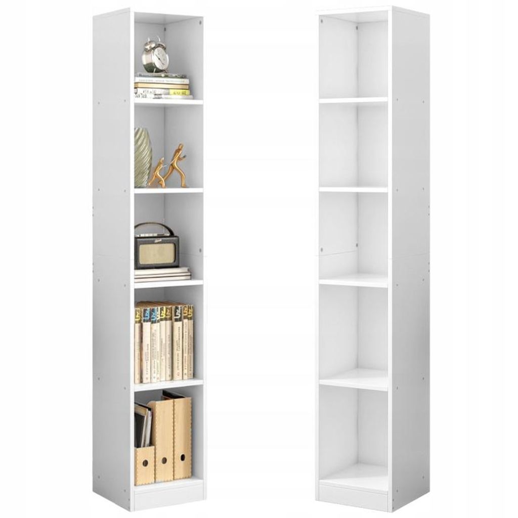 Bibliothèque, blanche, haute, classeurs, bureau, salon, Image du produit 