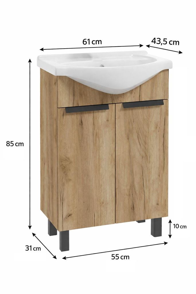 Kúpeľňová skrinka s umývadlom 60x85 cm, čiernou kúpeľňovou Obrázok produktu 
