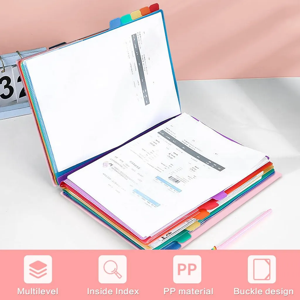Classeur de rangement contre le désordre avec compartiment rose