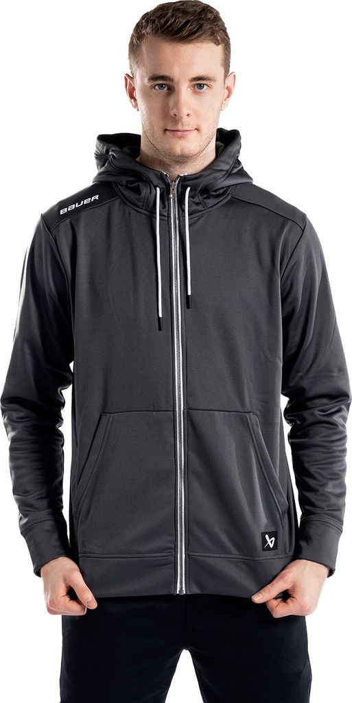 BAUER FLEECE ZIP HOODIE TEAM - SR. 23, Größe:L, Farbe:grau