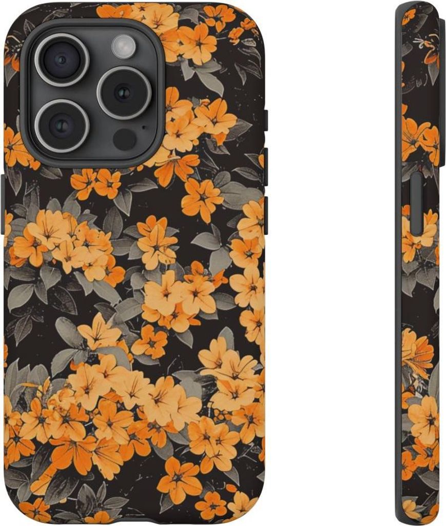 Leuchtende orangefarbene Blütenpracht – Handyhülle Kompatibel mit iPhone 15 Pro
