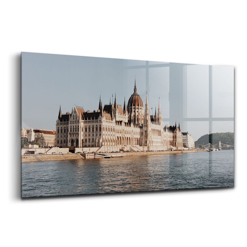Glasmalerei - dekorative Malerei - moderne Malerei - 100x50 - Parlamentsgebäude in Budapest