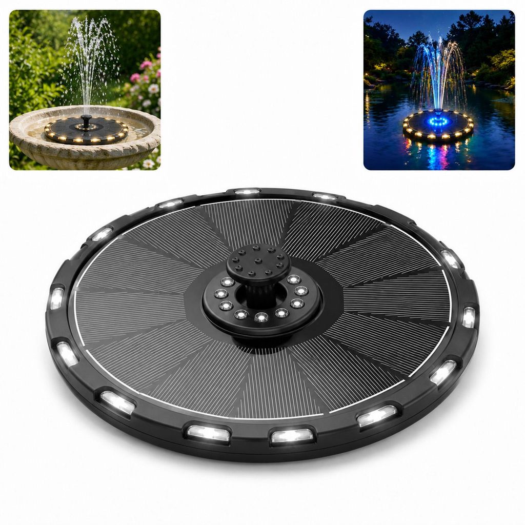 Solar Springbrunnen mit LED Licht 3,5W, schwimmende Solar Produktbild 