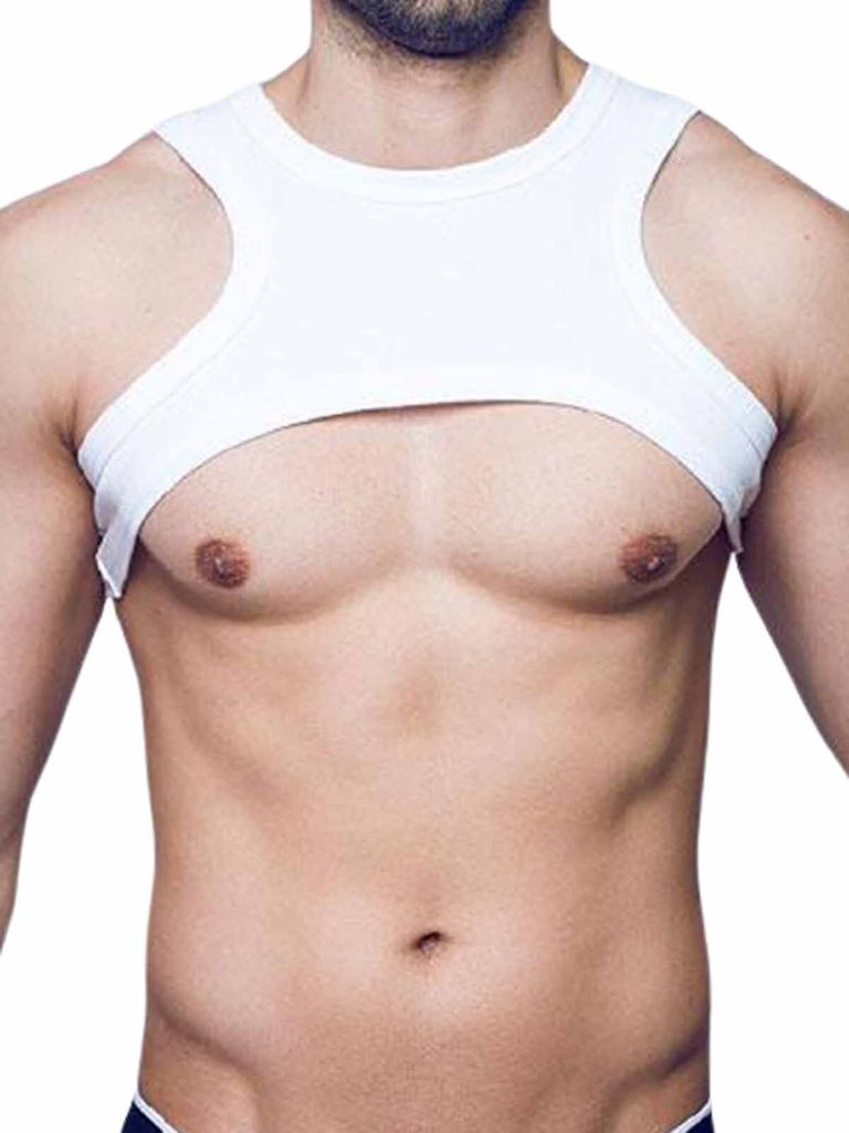 Supawear Ribbed Slashed Cropped Top White XL