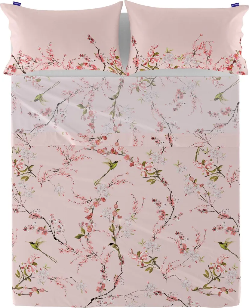 Couvre-lit HappyFriday Chinoiserie Rose Bunt 240x270 cm Oberlaken Chic
