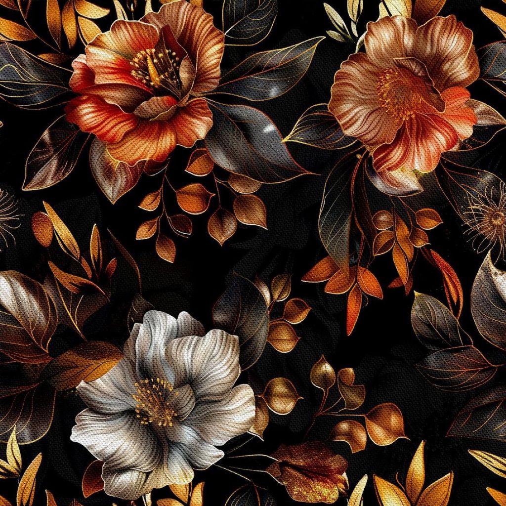 OUTDOOR DEKOSTOFFE OXFORD - Motiv Blumen I DX5400