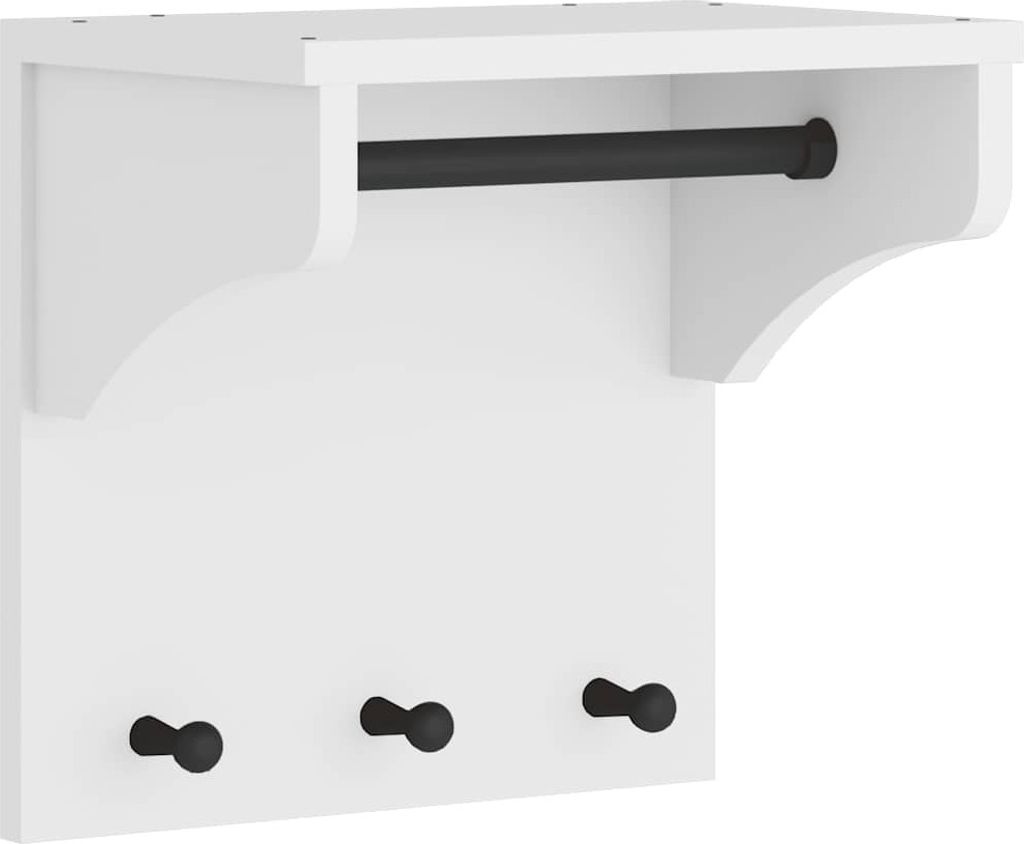 Wandgarderobe SANDNES Weiß 43x30x42 cm Massivholz Kiefer