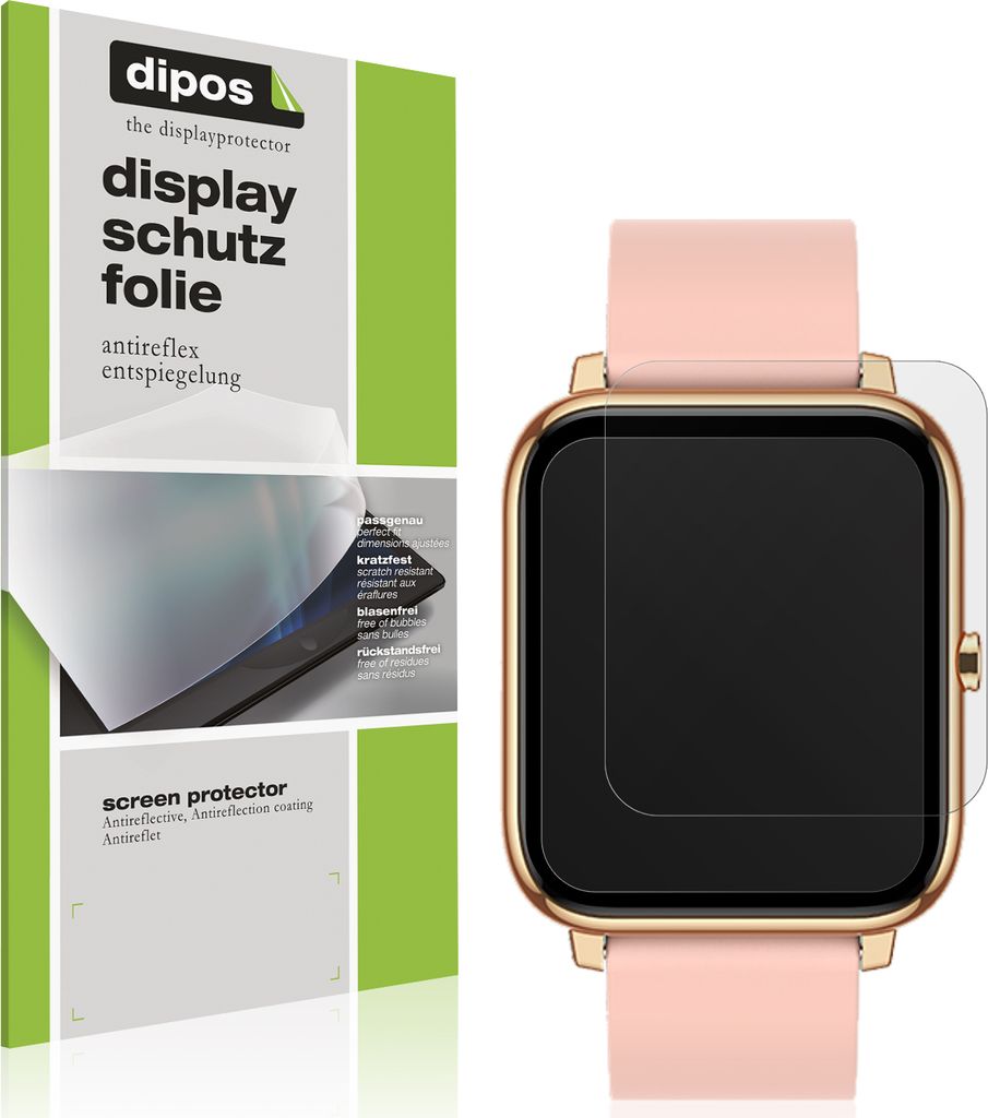 6x Schutzfolie für Kalinco CS201C Smartwatch matt Displayschutzfolie Folie Display Schutz dipos