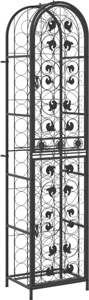 Maison Exclusive Weinregal für 73 Flaschen Schwarz 45x36x200 cm Schmiedeeisen