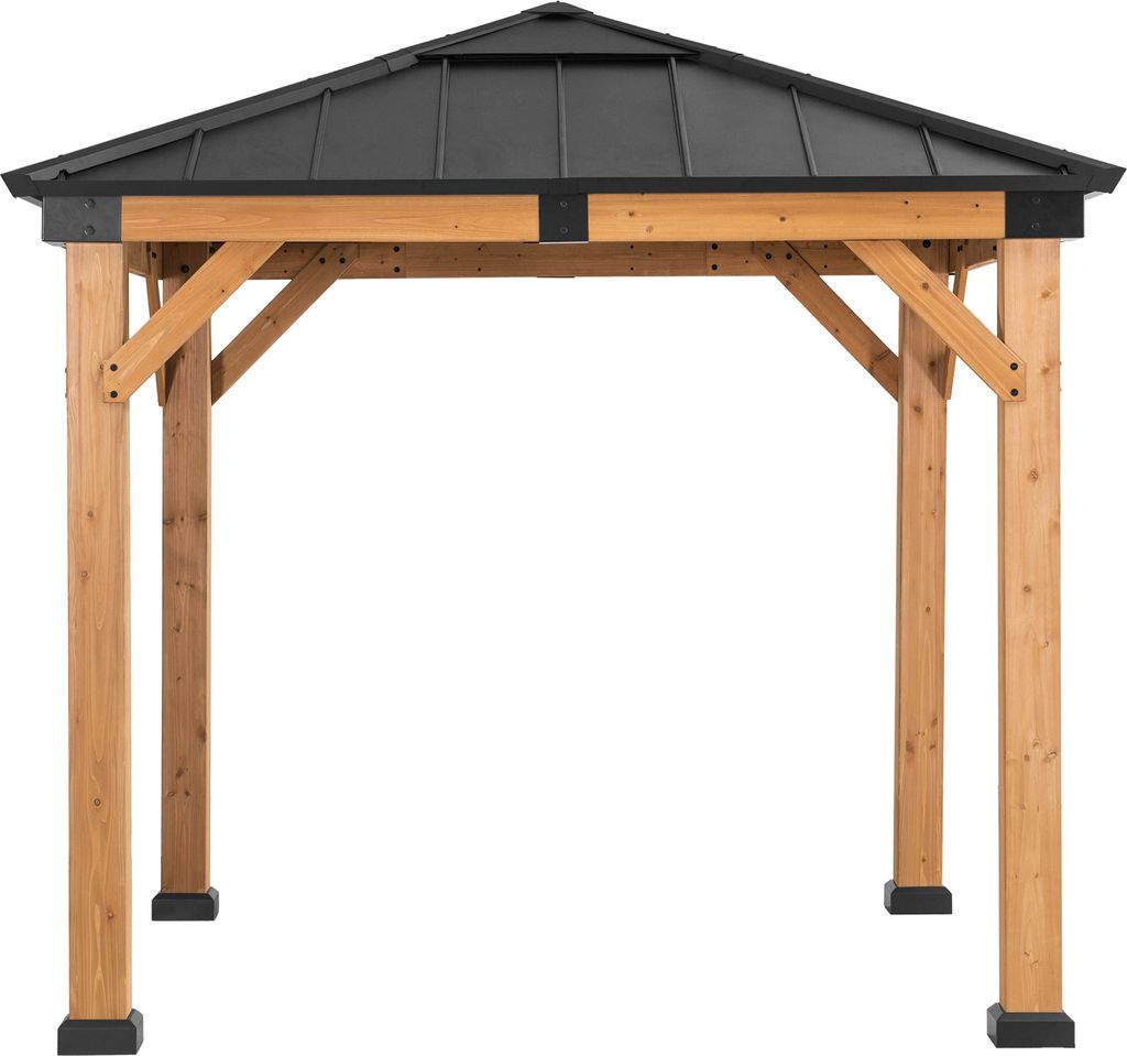 Sunjoy Zedernholz Gazebo / Pavillon 3x3 RAPI - 273cm x 273cm, anthrazit