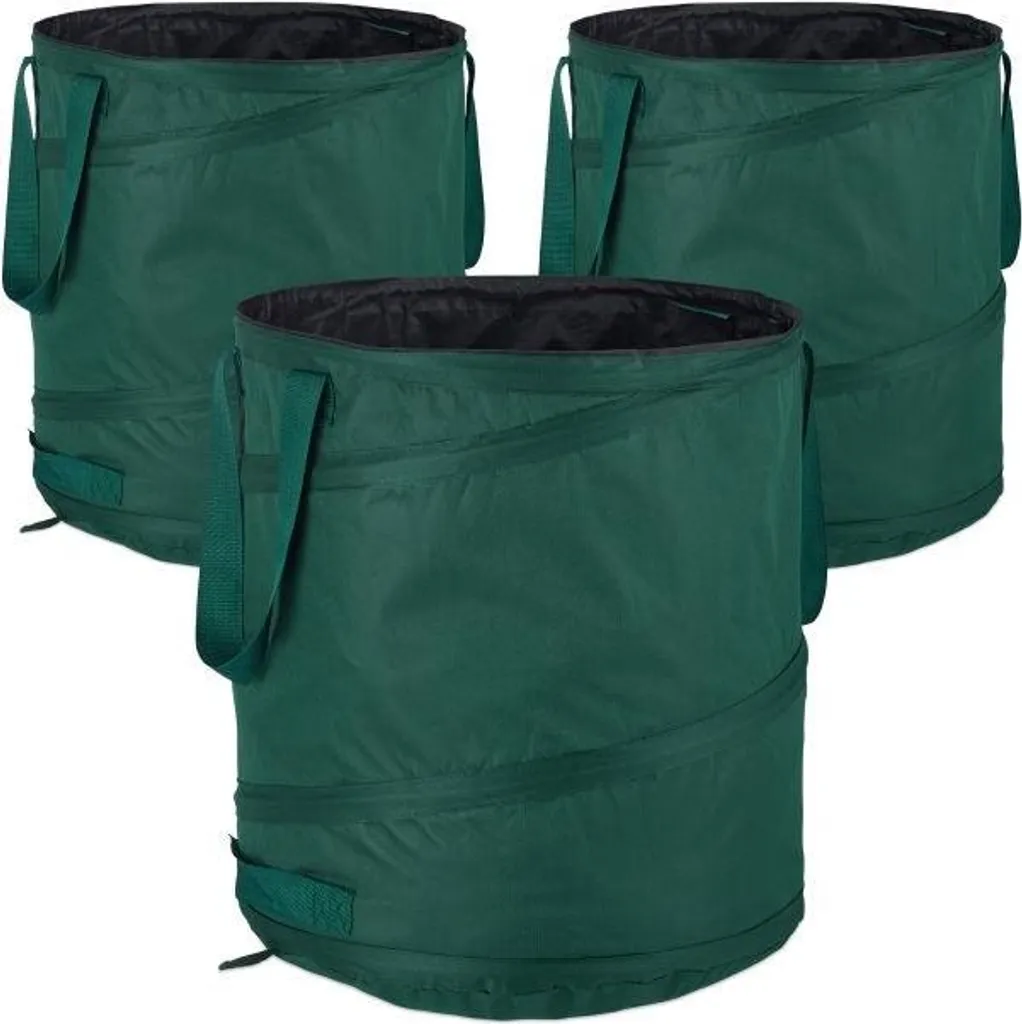 3 Sacs de jardinage 60L avec poignées renforcées en toile indéchirable