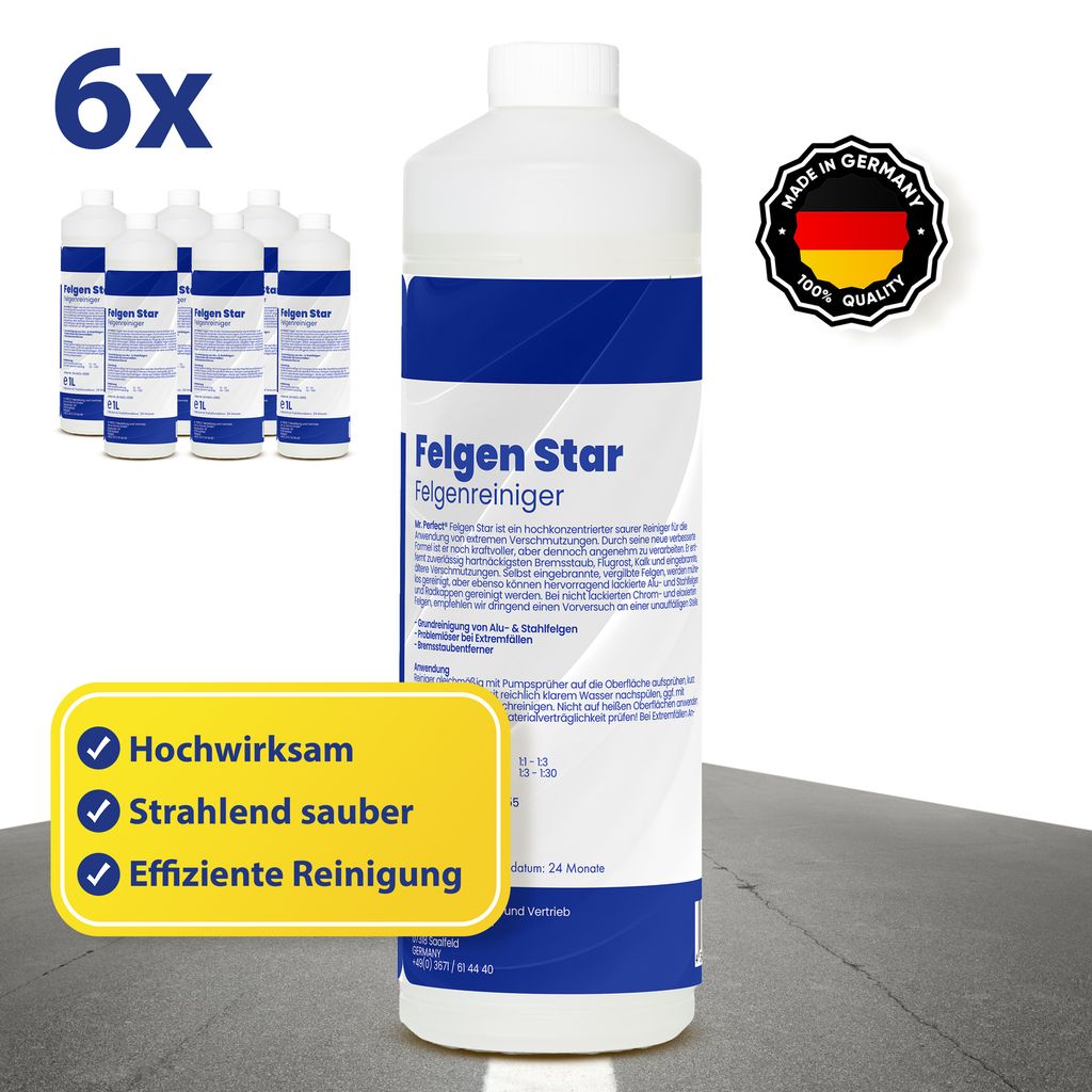 Mr. Perfect Felgen Star Felgenreiniger 6x1L - Reiniger für Alu & Stahl
