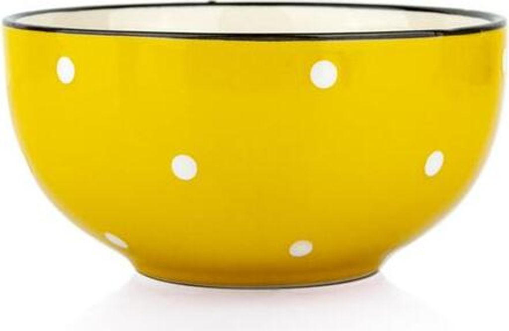 Miska Żółta W Białe Kropki, 490Ml, 13Cm Ceramiczna Zdjęcie produktu 