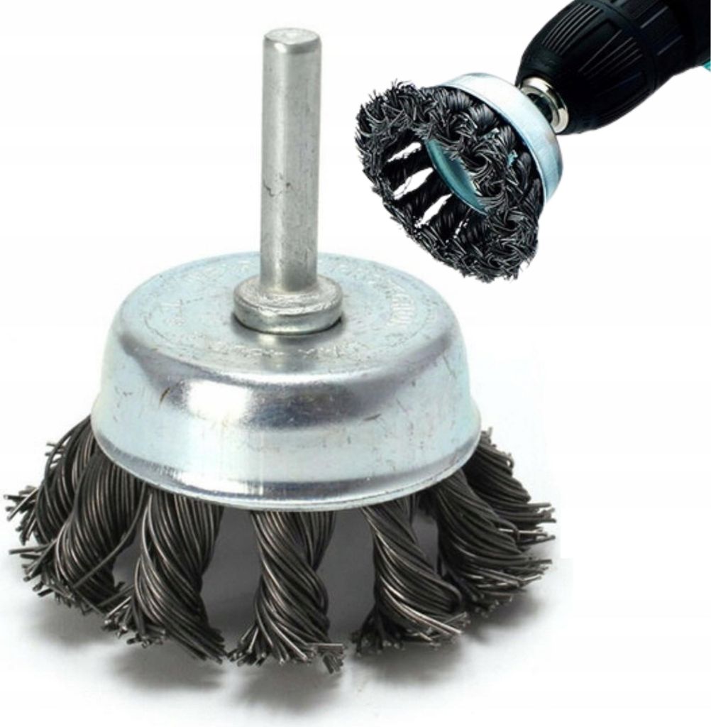 DRAHTBÜRSTE FÜR BOHRMASCHINE Stumpfschraubendreher mit 65mm M6 Schaft