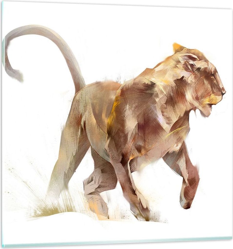 Bilder auf glas - Tier Abstraktion - 50x50cm - Glasbilder - Wandbilder - Kunstdruck - zum Aufhängen bereit - Wanddekoration aus Glas - Glas Bilder...