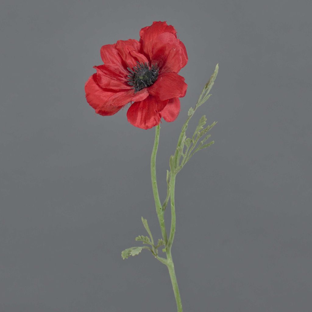 artplants.de Kunstblume Anemone Okapi, rot, 55cm, Ø10cm - Kunst Anemone