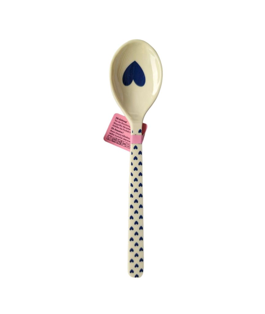 RICE - Melamin Löffel - Löffel klein / Teelöffel Hearts / Herzen - Navy / Dunkelblau