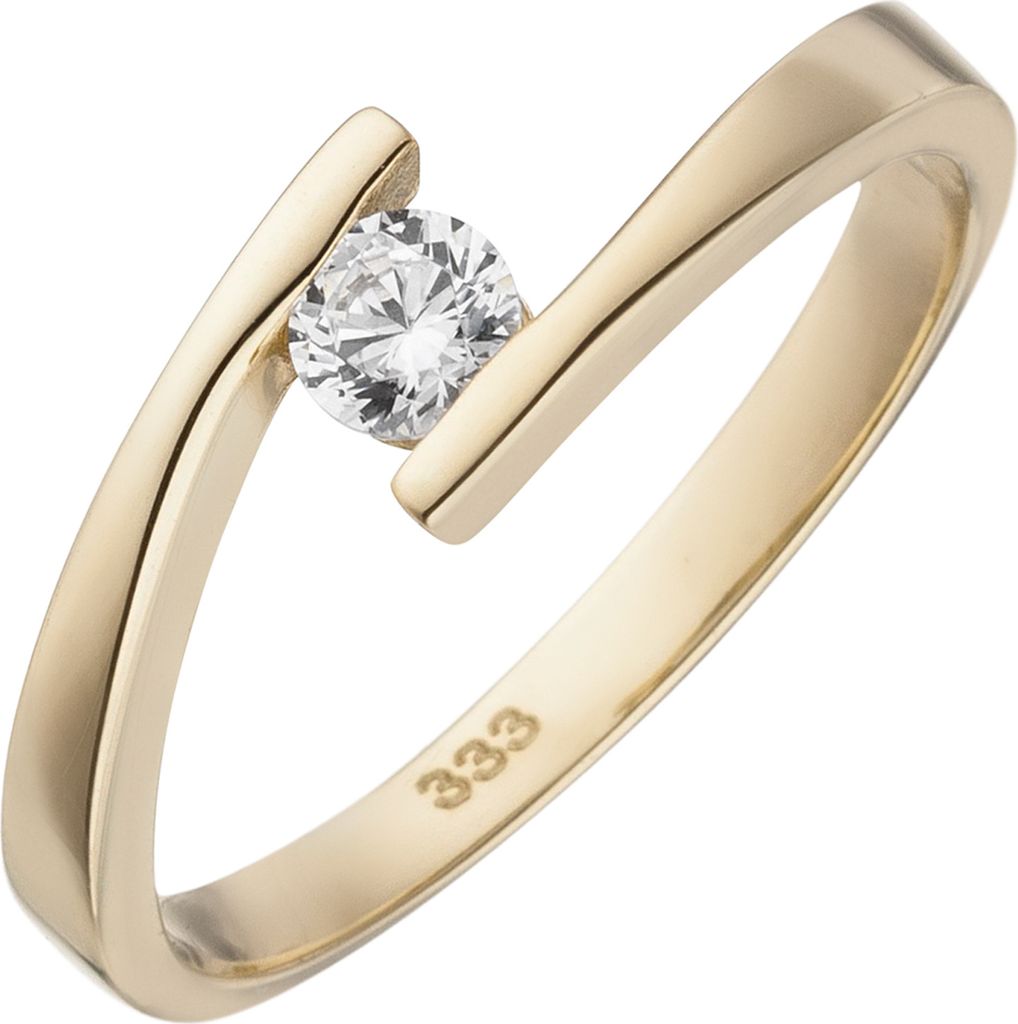 Gr. 56 Damen Ring 333 Gold Gelbgold 1 Zirkonia Goldring