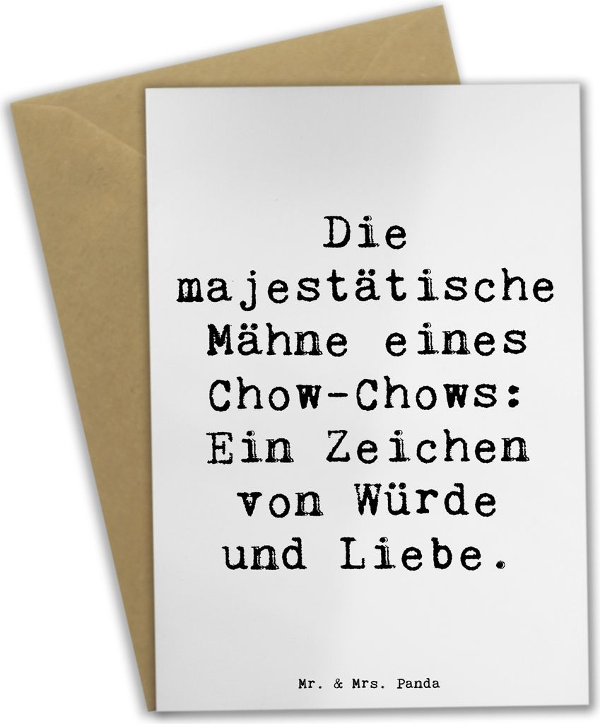 Mr. & Mrs. Panda Glückwunschkarte Spruch Chow-Chow Mähne - Weiß - Geschenk, Hunderasse, genesungskarte, Familienmitglieder, Informationen, Klapp...