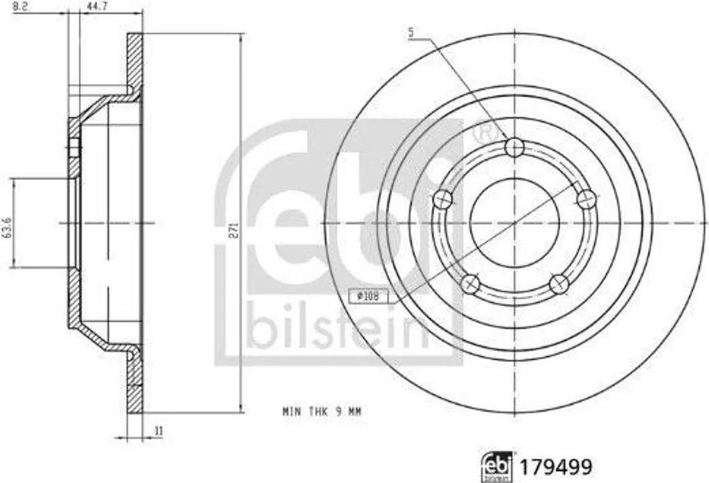 Disque de frein pour Ford Puma 179499 - Sécurité de freinage optimale