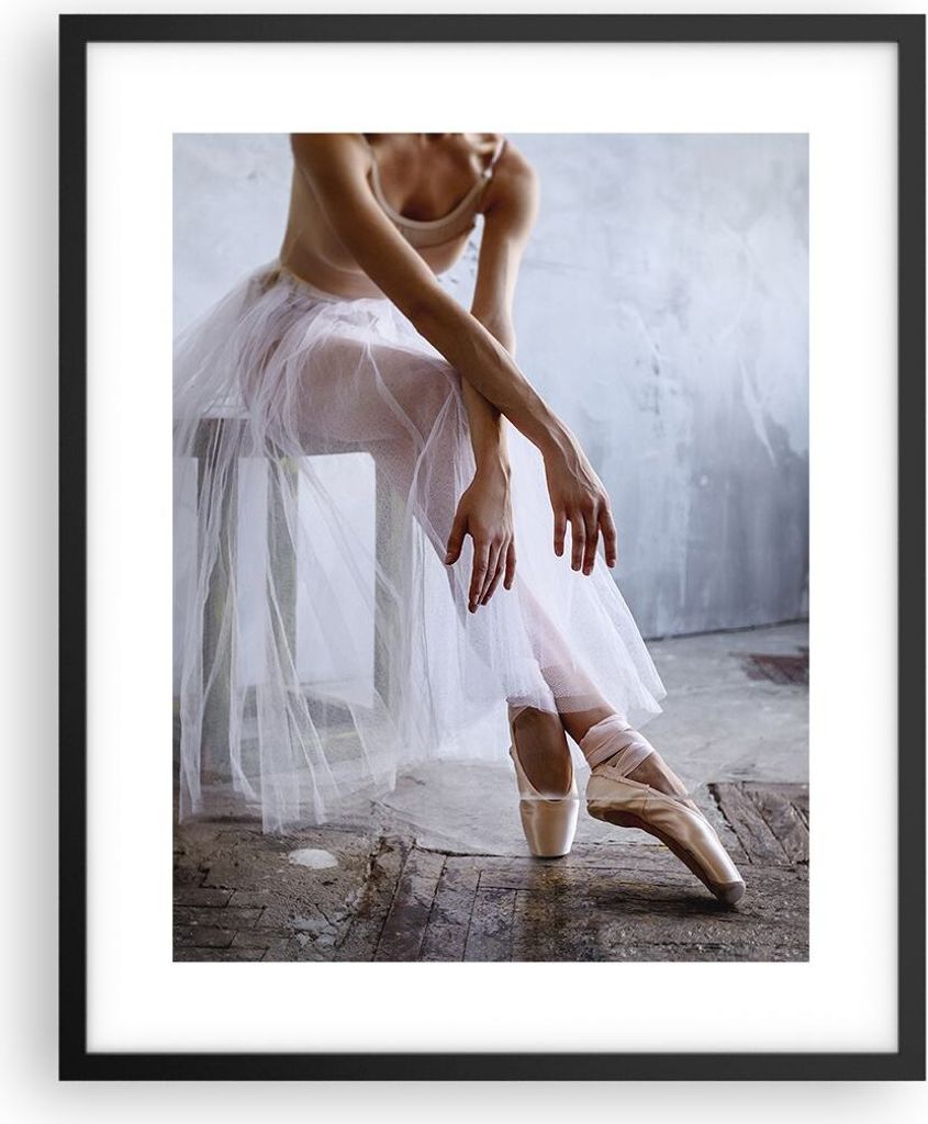 Gerahmtes Poster - Schwarzer Rahmen - Ballerina Ballett Studio - 40x50 cm - Wand Bild - Wanddeko - Wandbilder - Kunstposter - Wandposter - Bilderra...