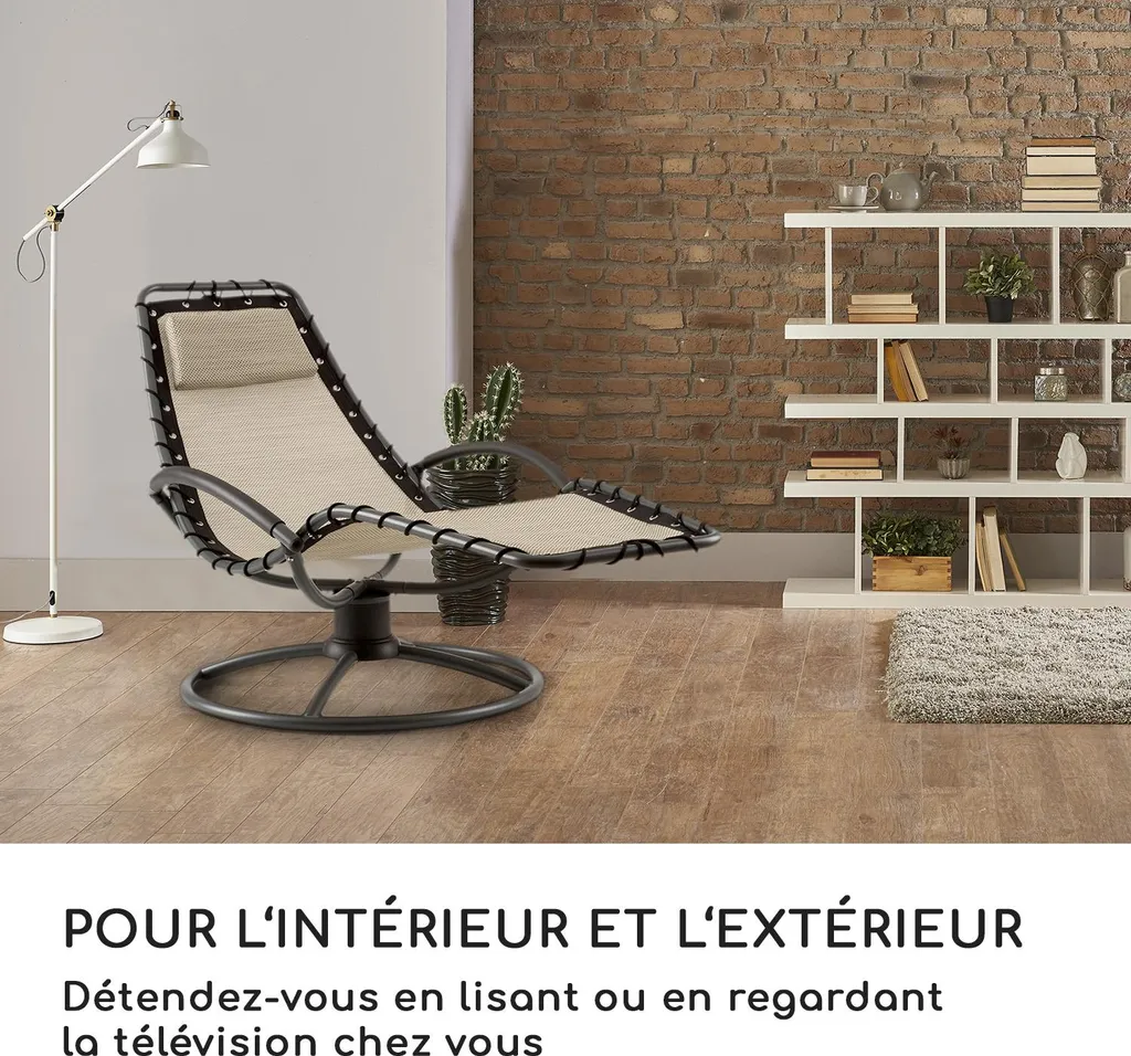 Chaise Longue avec Surface Aérée et Structure Stable blumfeldt Beige - 5