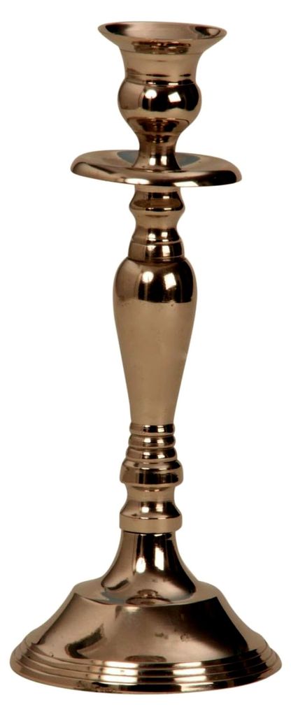 Moderner Kerzenständer Kerzenleuchter aus Metall in Silber Höhe 23cm