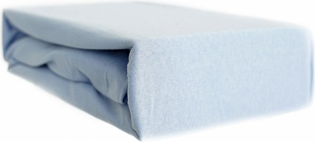 Jersey Spannbettlaken, 100% Baumwolle, 90-100x200 cm + 25 cm Rundumgummizug Hellblau