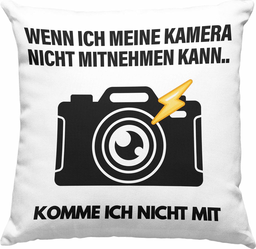 Trendation - Fotografie Geschenk Deko-Kissen mit Füllung 40x40 lustig Fotograf Zubehör Fotograph Geschenkidee Lustige Geschenk Deko-Kissen mit F...