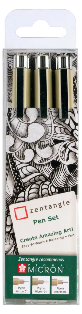 Dessiner sans bavures : Kit Zentangle Sakura 3 stylos noirs haute qualité