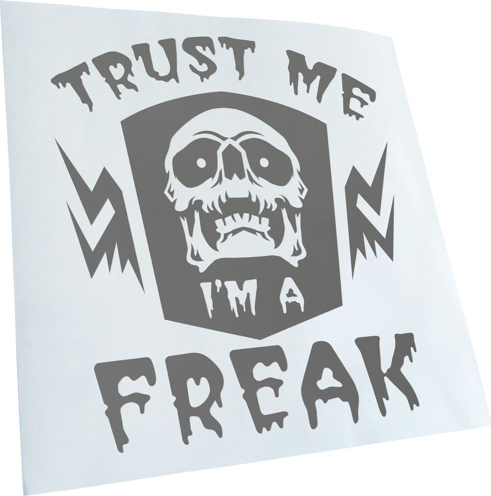 Kiwistar - Autoaufkleber - Trust me im a freak - Grau - 60x55cm - Aufkleber für Auto, Laptop, Fahrrad, LKW, Motorrad mehrfarbig JDM Decal Racing