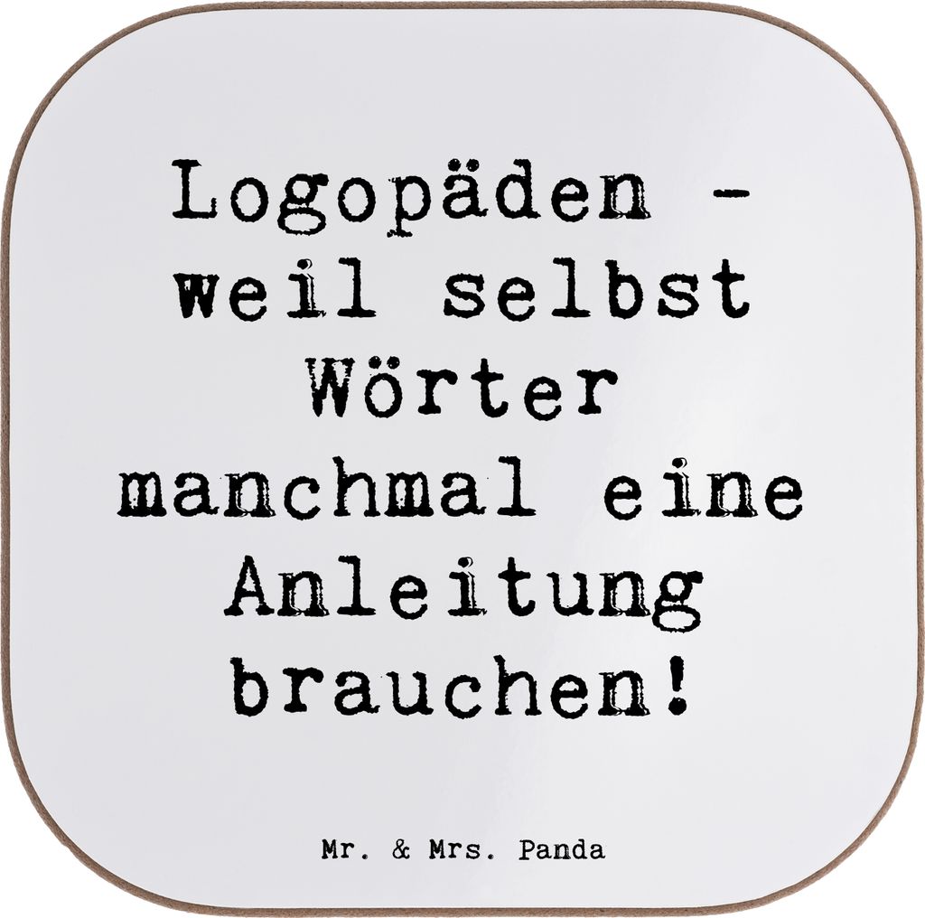 Mr. & Mrs. Panda Tischuntersetzer Spruch Logopädin Helden - Weiß - Geschenk, Tassen Untersetzer, Logopäden, für Gläser, personalisierte Gesche...