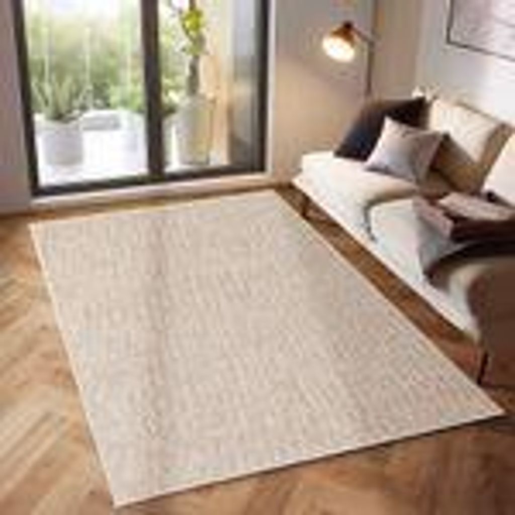 Kurzflor Teppiche Unicolor - Einfarbig Teppiche im modernen Stil Teppich Wohnzimmer Farbe: Creme Größe: 80 x 150 cm