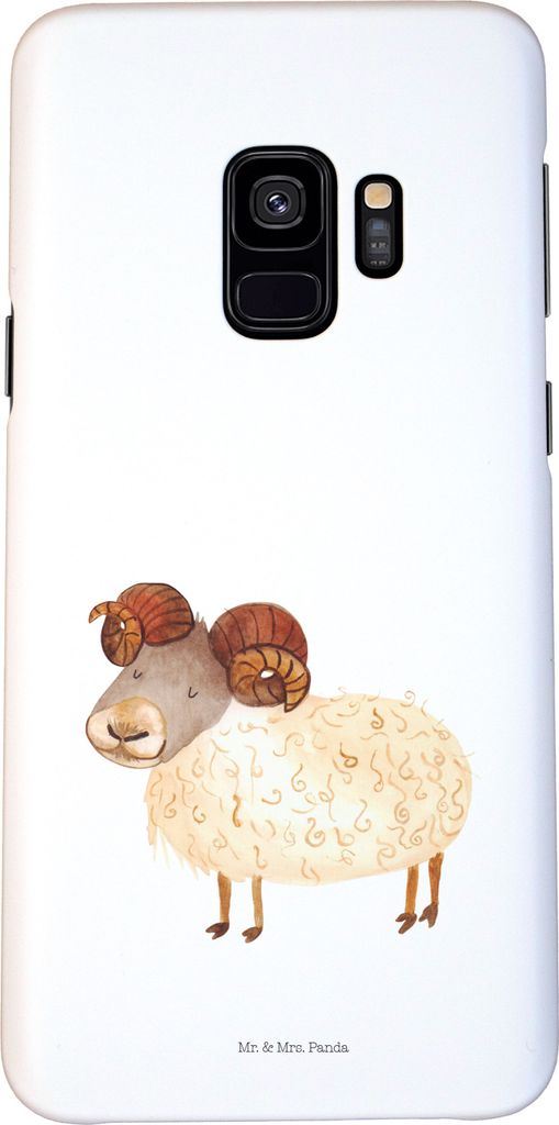 Mr. & Mrs. Panda Samsung Galaxy S9 Handyhülle Sternzeichen Widder - Weiß - Geschenk, Geburtstag März, Handy Schutzhülle, Hülle, Schafbock, Cas...