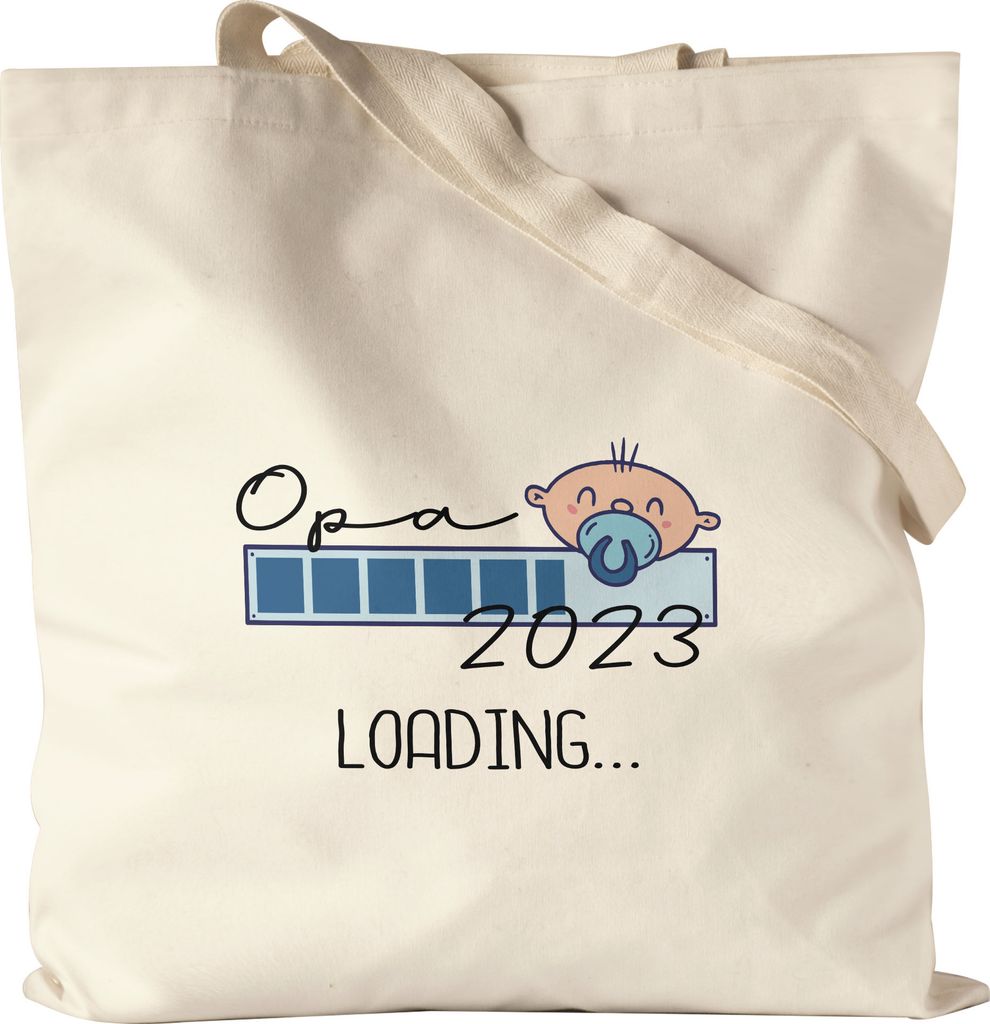 Opa Loading 2023 Beutel für werdende Opas zur Geburt Enkel Enkelin Babynews Ich werde Opa Geschenk Jutebeutel Stoffbeutel Canvas