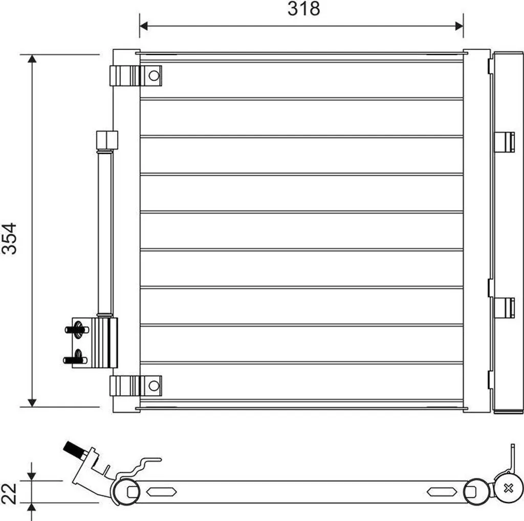 Condenseur Valeo 822758 Haute Performance avec Déshydrateur Tesla S