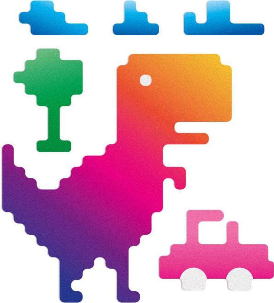 Reflective Berlin Reflexaufkleber Decals T-Rex Rainbow