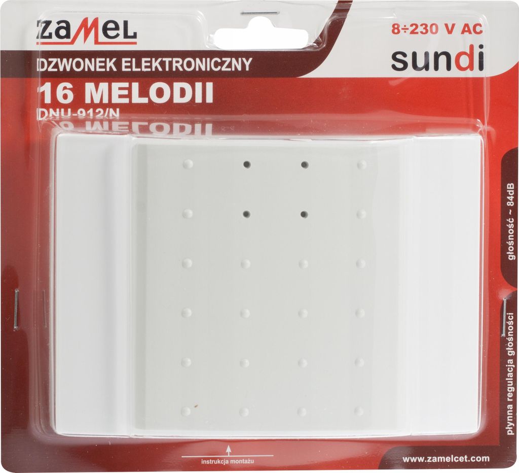 Zvonek 16 melodií 8-230V ecru, DNU-912/N-ECR, sundi Zamel Obrázek produktu 