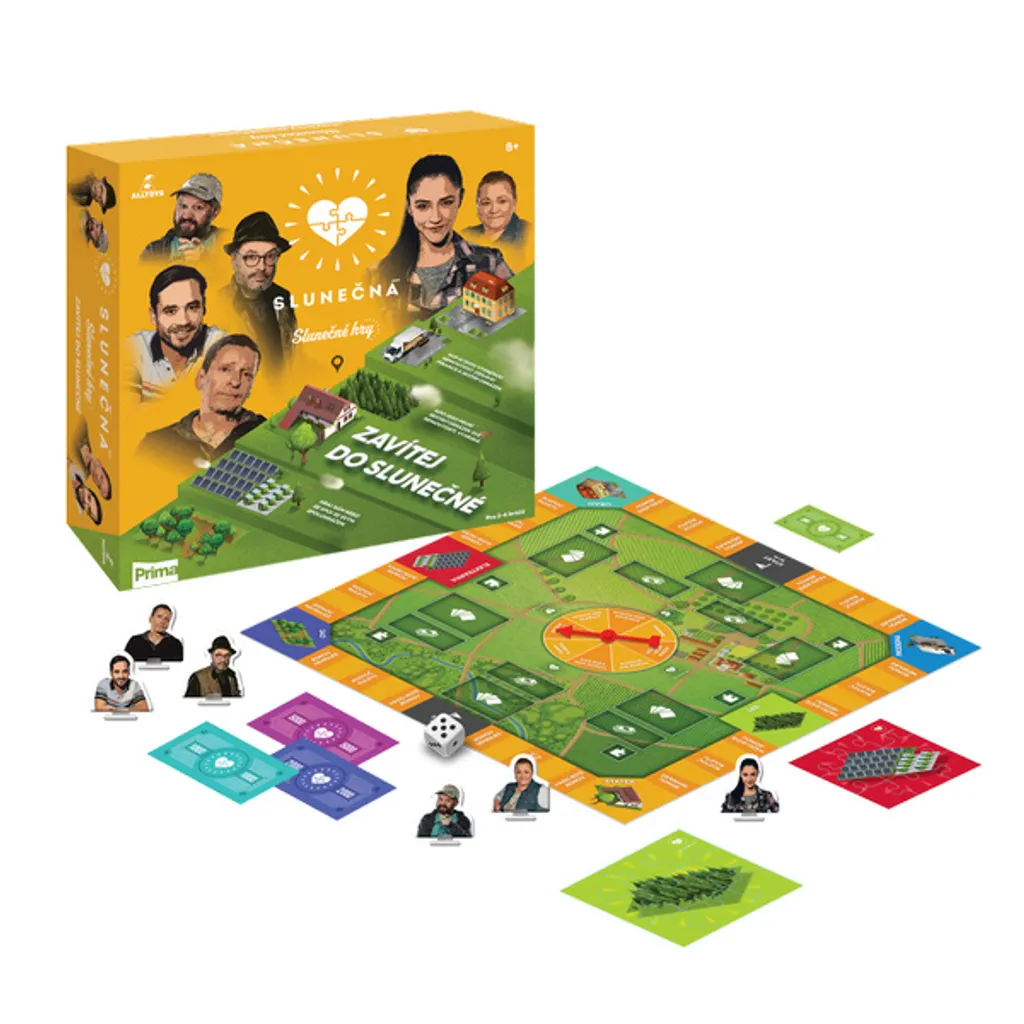 Slunečná Visitez Slunečná Jeu de Société avec Cartes et Plateau Illustré