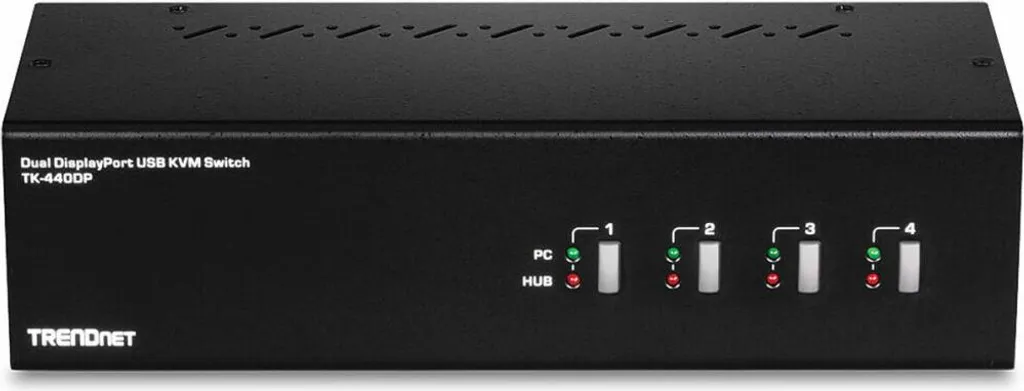 Switch KVM 4 Ports DisplayPort Double Écran pour Postes de Travail 4K