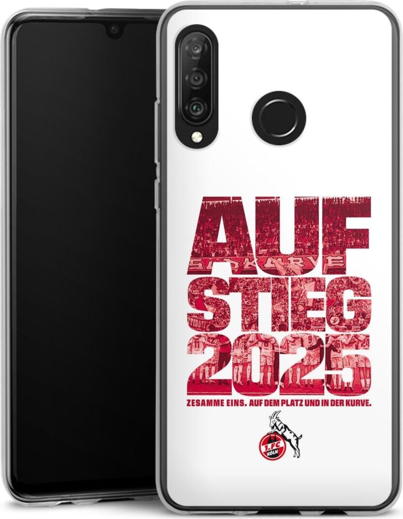 DeinDesign Handyhülle für Huawei P30 Lite Silikon Hülle Case Smartphone Schutzhülle 1. FC Köln Aufstieg Offizielles Lizenzprodukt