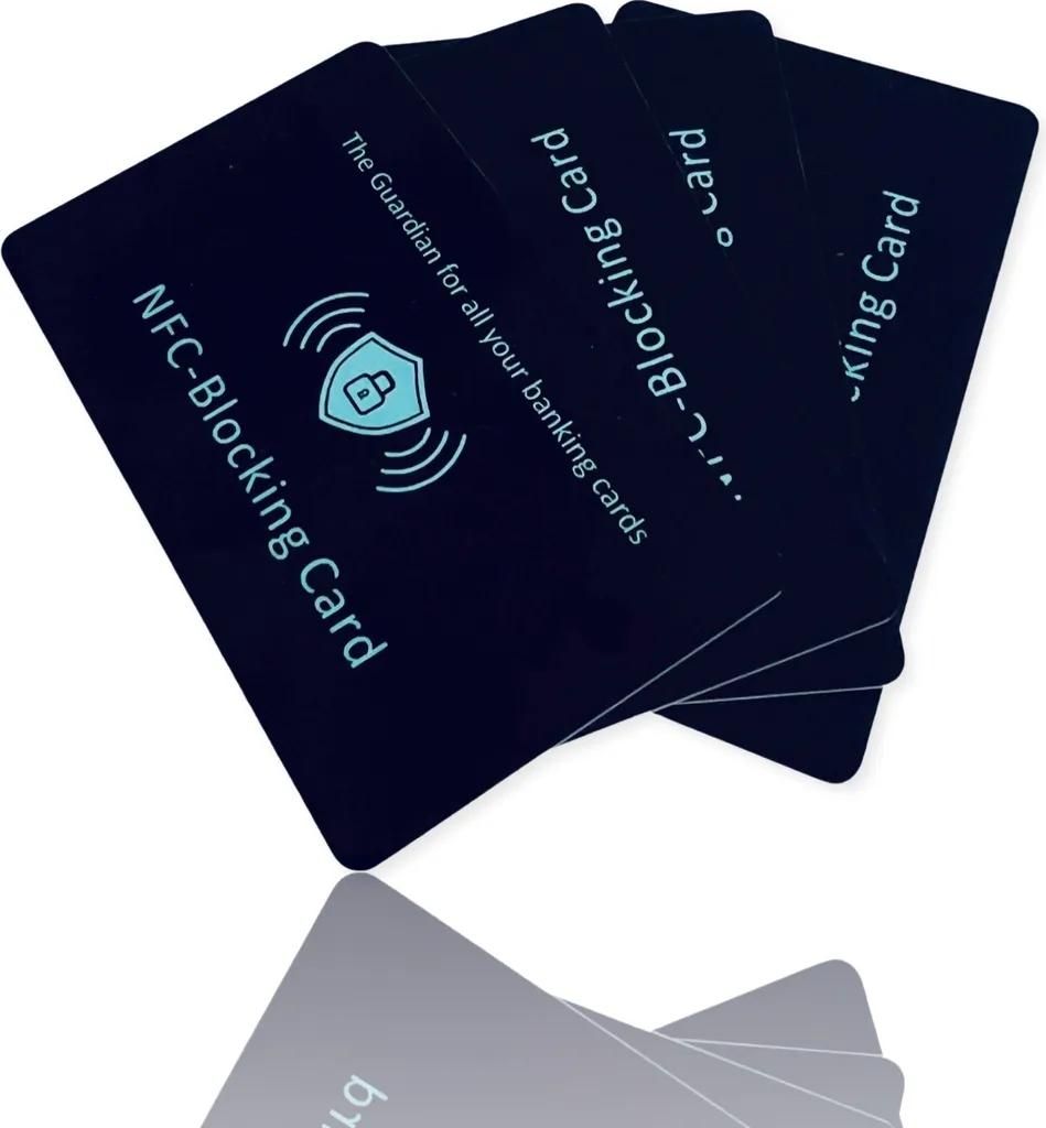 4 RFID-blokkeerkaarten voor NFC-bescherming van bank- en Productafbeelding 